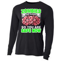 Zombies Eat Brains So You Are Safe Now Cooling Performance Long Sleeve Crew