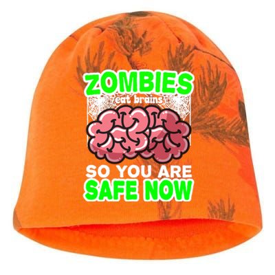 Zombies Eat Brains So You Are Safe Now Kati - Camo Knit Beanie