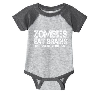 Zombies Eat Brains Dont Worry Youre Safe Funny Infant Baby Jersey Bodysuit