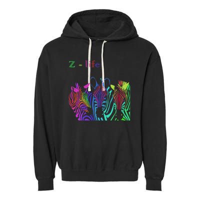 Zebra Life Z Three Zebras Garment-Dyed Fleece Hoodie