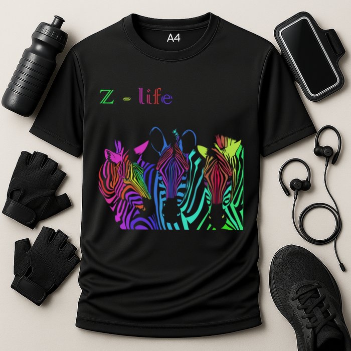 Zebra Life Z Three Zebras Cooling Performance Crew T-Shirt