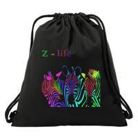 Zebra Life Z Three Zebras Drawstring Bag