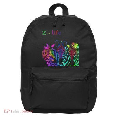 Zebra Life Z Three Zebras 16 in Basic Backpack