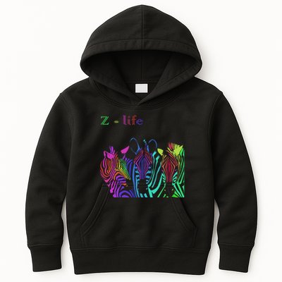 Zebra Life Z Three Zebras Kids Hoodie