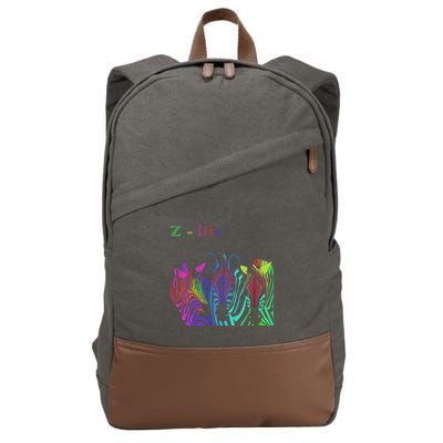 Zebra Life Z Three Zebras Cotton Canvas Backpack