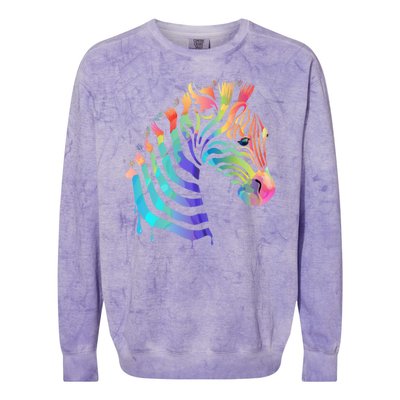 Zebra Neon Colorblast Crewneck Sweatshirt