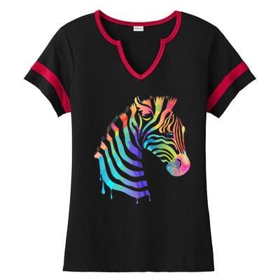 Zebra Neon Ladies Halftime Notch Neck Tee