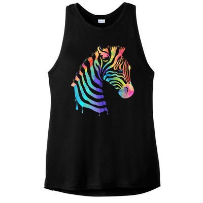 Zebra Neon Ladies PosiCharge Tri-Blend Wicking Tank