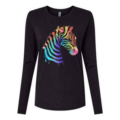 Zebra Neon Womens Cotton Relaxed Long Sleeve T-Shirt