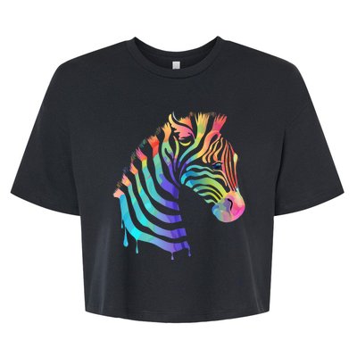 Zebra Neon Bella+Canvas Jersey Crop Tee