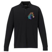 Zebra Neon Performance Long Sleeve Polo