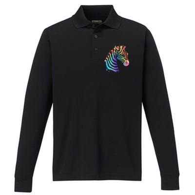 Zebra Neon Performance Long Sleeve Polo