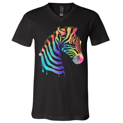 Zebra Neon V-Neck T-Shirt