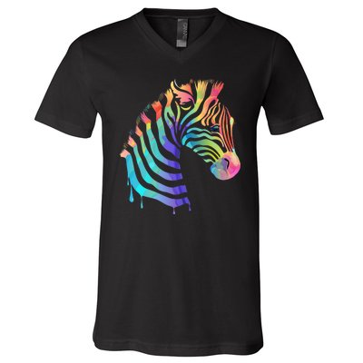 Zebra Neon V-Neck T-Shirt