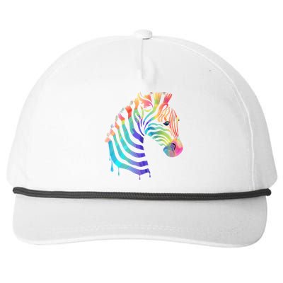 Zebra Neon Snapback Five-Panel Rope Hat