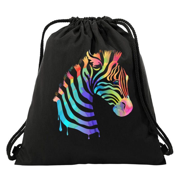 Zebra Neon Drawstring Bag