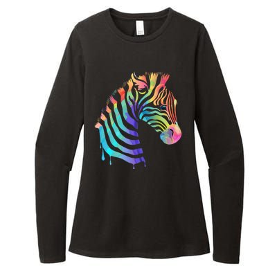 Zebra Neon Womens CVC Long Sleeve Shirt