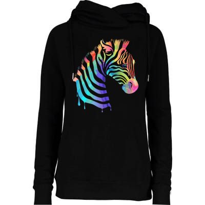 Zebra Neon Womens Funnel Neck Pullover Hood