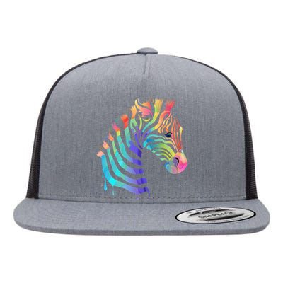 Zebra Neon Flat Bill Trucker Hat