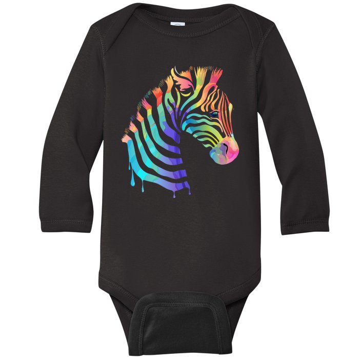 Zebra Neon Baby Long Sleeve Bodysuit