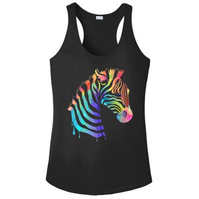 Zebra Neon Ladies PosiCharge Competitor Racerback Tank