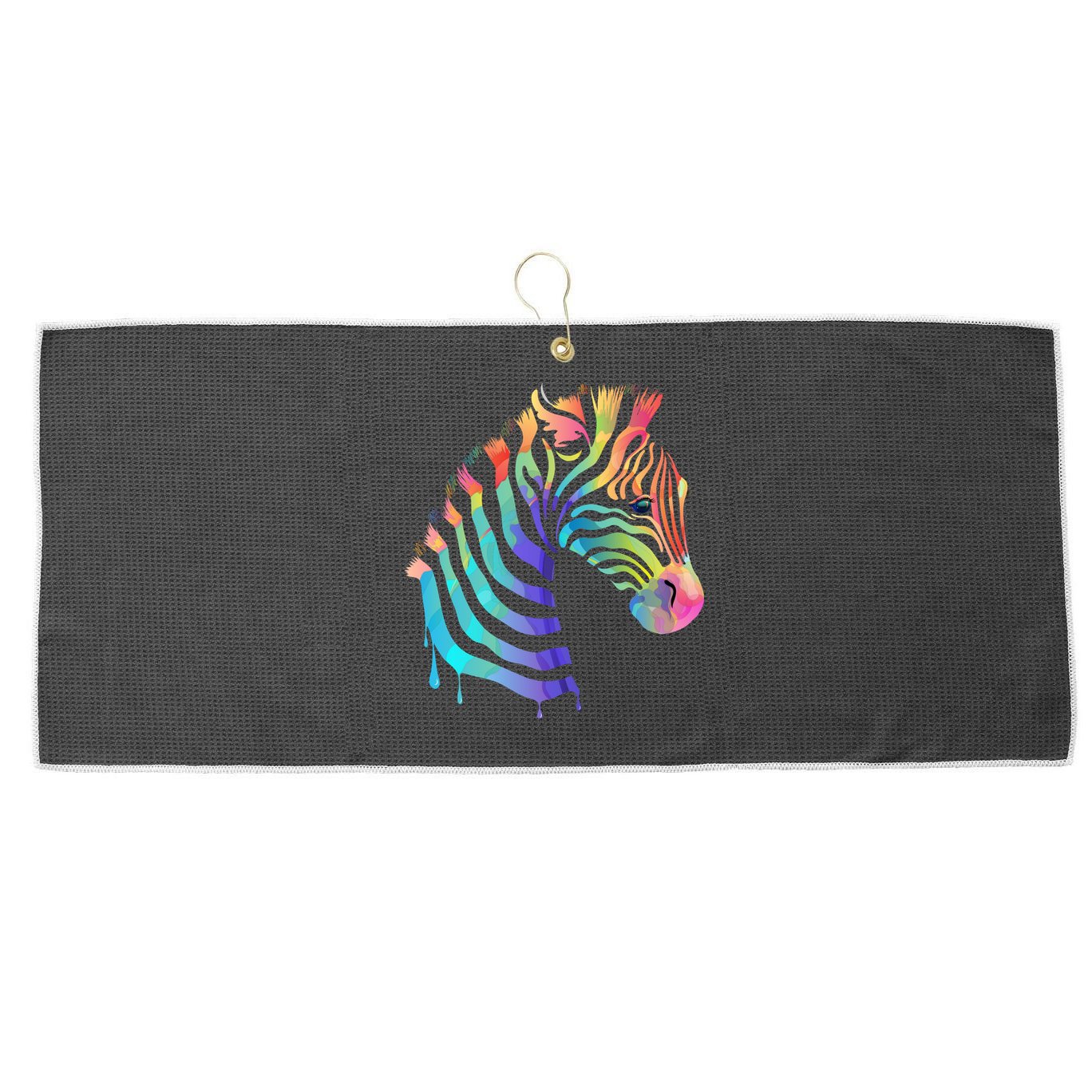 Zebra Neon Large Microfiber Waffle Golf Towel