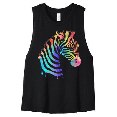 Zebra Neon Women's Racerback Cropped Tank