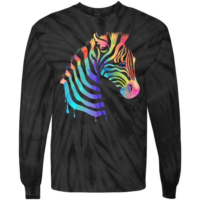 Zebra Neon Tie-Dye Long Sleeve Shirt