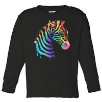 Zebra Neon Toddler Long Sleeve Shirt