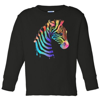 Zebra Neon Toddler Long Sleeve Shirt