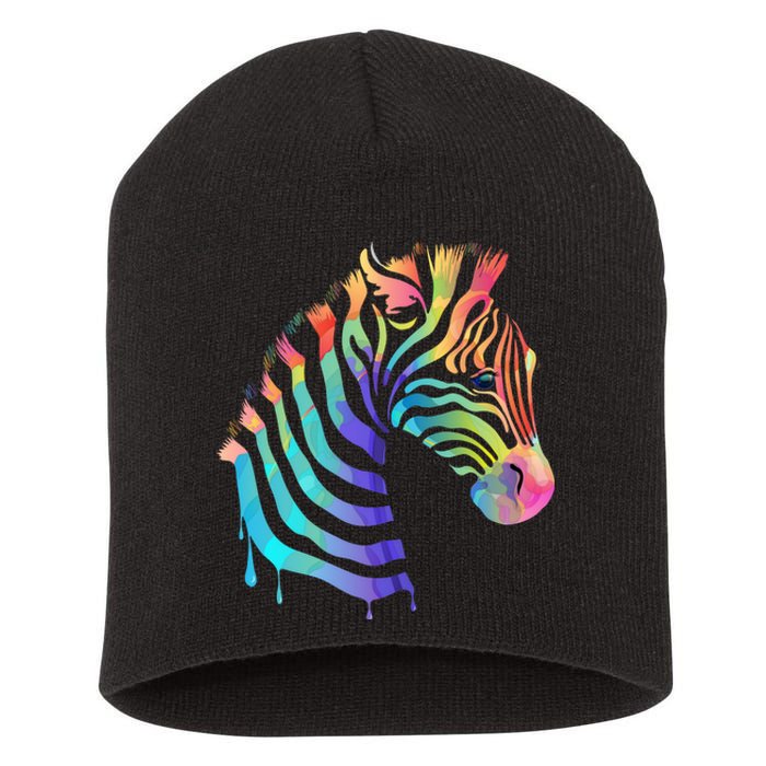 Zebra Neon Short Acrylic Beanie