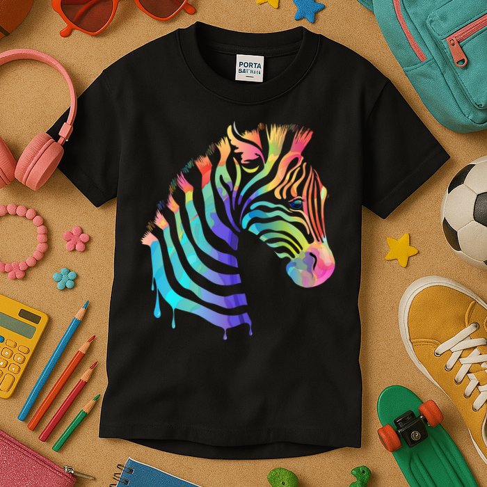 Zebra Neon Kids T-Shirt
