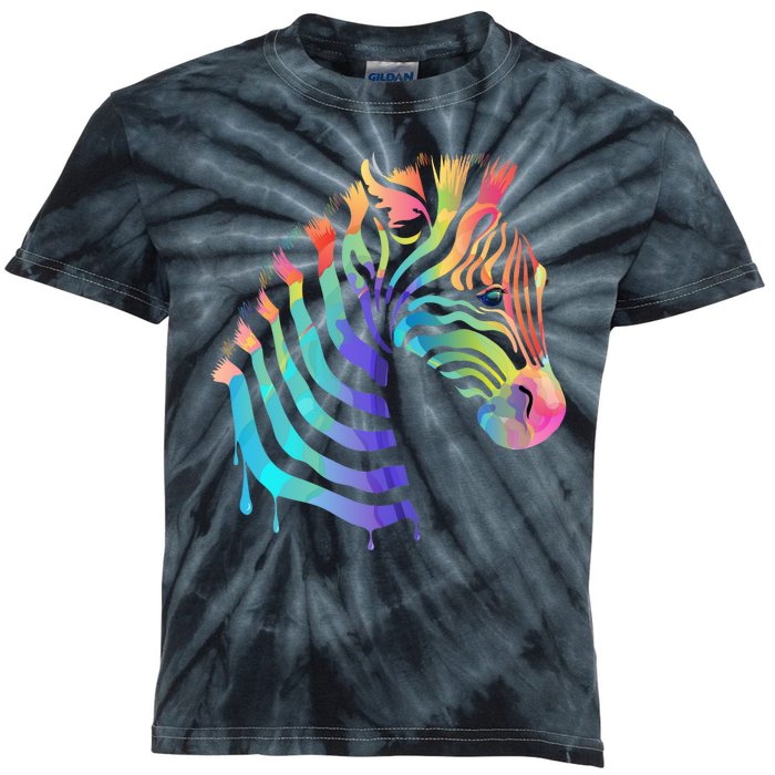 Zebra Neon Kids Tie-Dye T-Shirt