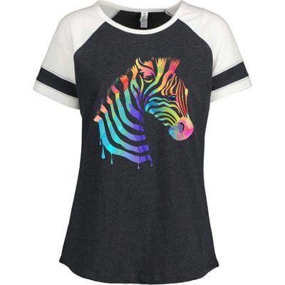 Zebra Neon Enza Ladies Jersey Colorblock Tee