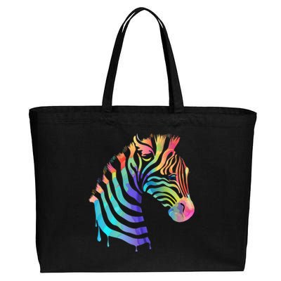 Zebra Neon Cotton Canvas Jumbo Tote