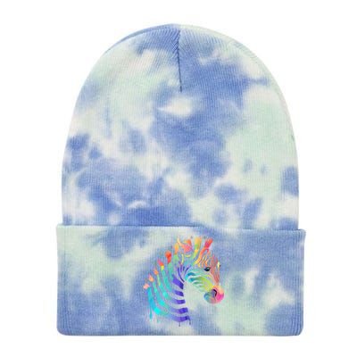 Zebra Neon Tie Dye 12in Knit Beanie