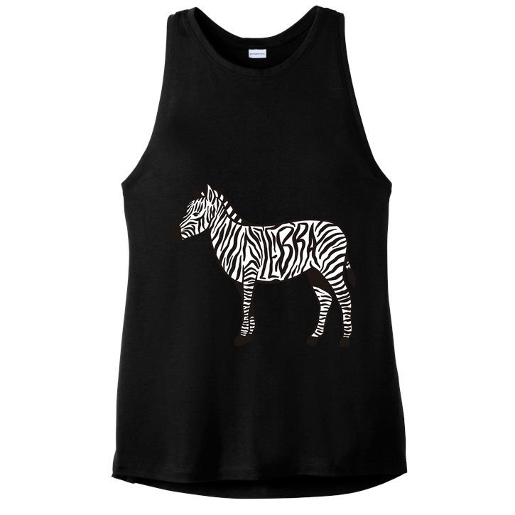 Zebra Stripes Animal Ladies PosiCharge Tri-Blend Wicking Tank
