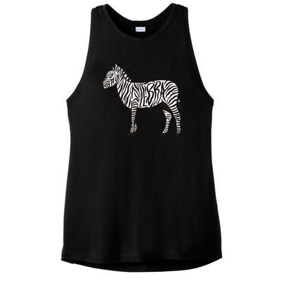 Zebra Stripes Animal Ladies PosiCharge Tri-Blend Wicking Tank