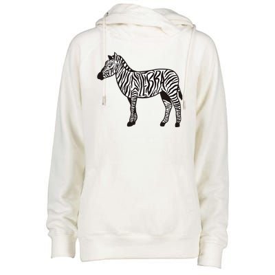 Zebra Stripes Animal Womens Funnel Neck Pullover Hood