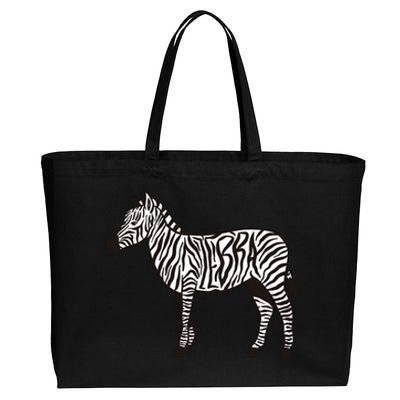 Zebra Stripes Animal Cotton Canvas Jumbo Tote