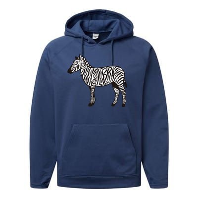 Zebra Stripes Animal Performance Fleece Hoodie