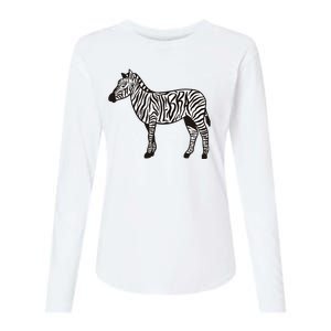 Zebra Stripes Animal Womens Cotton Relaxed Long Sleeve T-Shirt