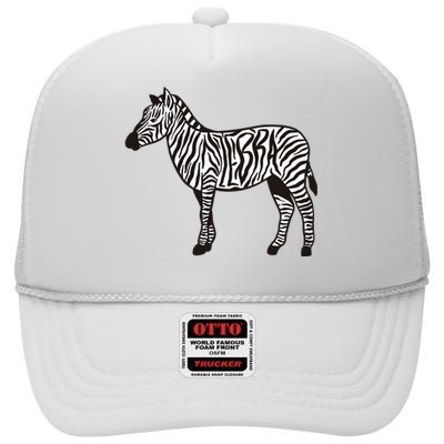 Zebra Stripes Animal High Crown Mesh Back Trucker Hat