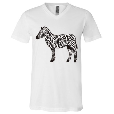 Zebra Stripes Animal V-Neck T-Shirt