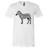 Zebra Stripes Animal V-Neck T-Shirt