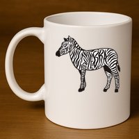 Zebra Stripes Animal 11oz C Handle Ceramic Mug