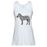 Zebra Stripes Animal Ladies Essential Flowy Tank