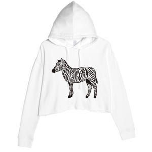 Zebra Stripes Animal Crop Fleece Hoodie