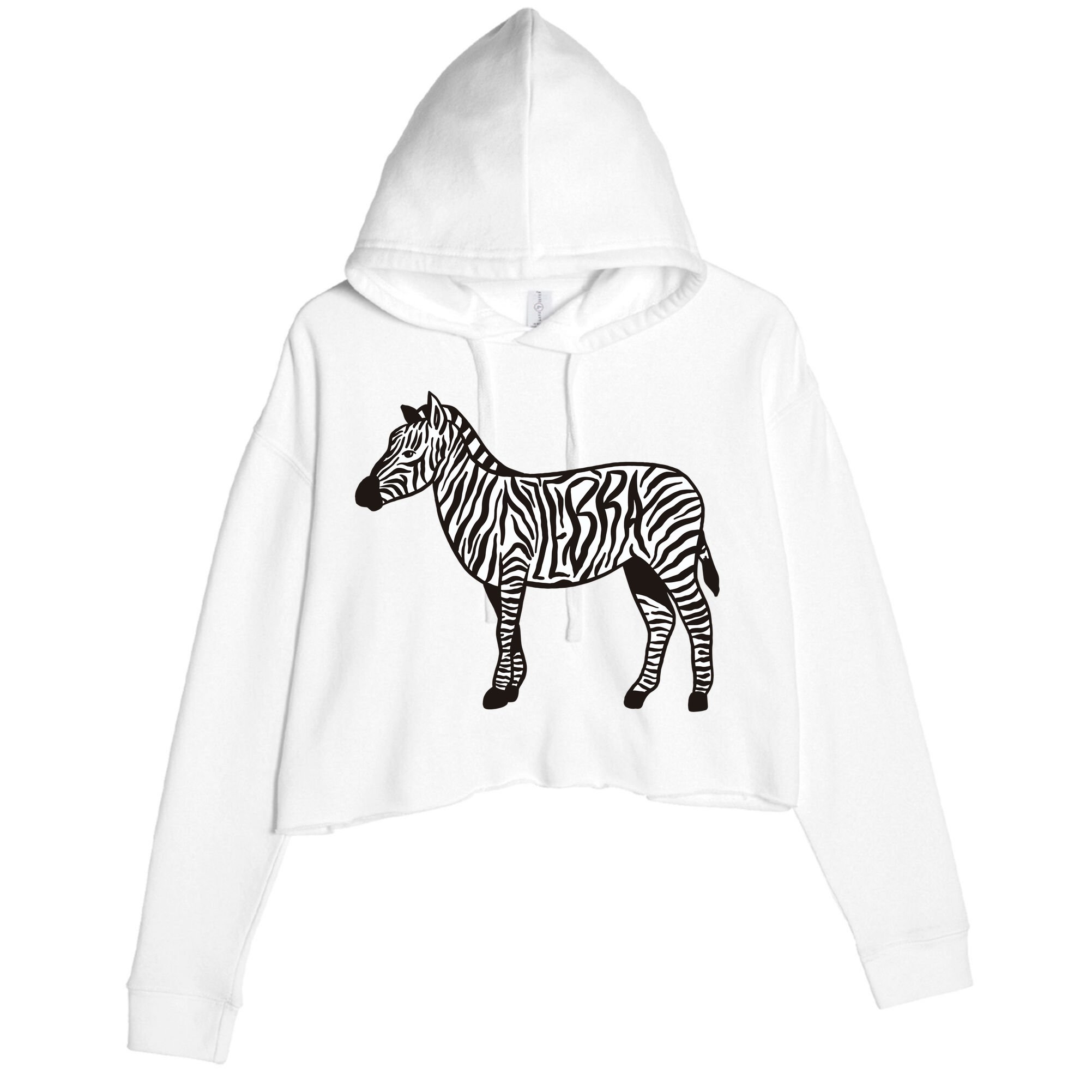 Zebra Stripes Animal Crop Fleece Hoodie