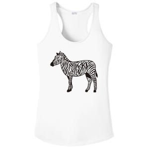 Zebra Stripes Animal Ladies PosiCharge Competitor Racerback Tank